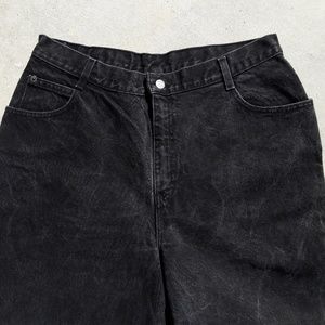 Black acid wash mom jeans